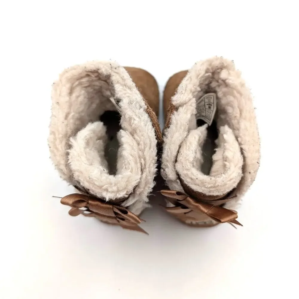 UGG Bailey Bow Boots Fixed Bow Baby Kids' Chestnut Size US 04/05 EU20.5